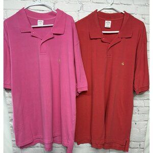 Brooks Brothers 2pc Lot Short Sleeve Performance Cotton Polo Shirt Sz XXL